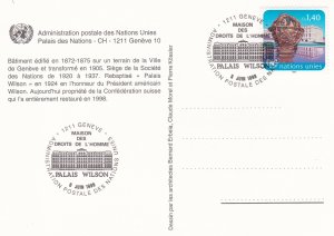 United Nations -Geneva # 153, Special Cancel on Postal Card