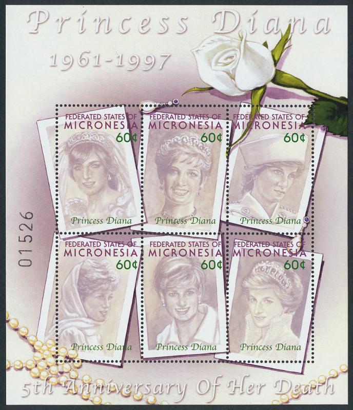 Micronesia 496 MNH Princess Diana, Flowers
