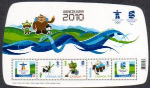 Canada - OLYMPIC MASCOTS VANCOUVER 2010 Bronze O/P  S/S -MNH