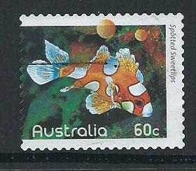 Australia SG 3417 perf 12½ Used  spotted sweetlips fish