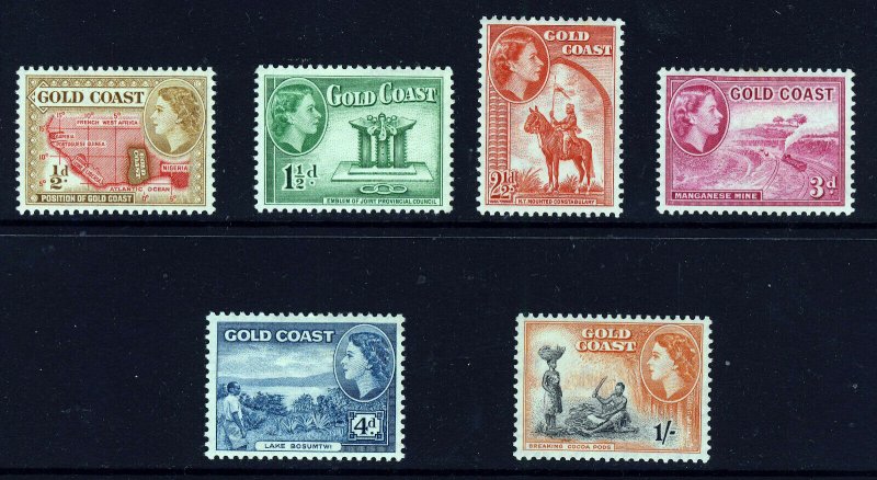  GOLD COAST QE II 1952-54 Definitive Part Set SG 153 to SG 161 MINT