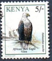 Kenya Scott #601 5sh Fish Eagle, bird (1994) used