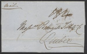 1847 Inter-Provincial SFL St John NB to Quebec via Woodstock 1/4 Collect