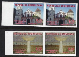 Dominican Republic 1508-09 IMPERFORATED PAIRS MNH SCARCE Z6387-1