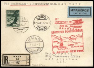 Austria 1935 Catapult Schleuderflug Cover 27 Flown Haberer 205Au Airmail C 96742