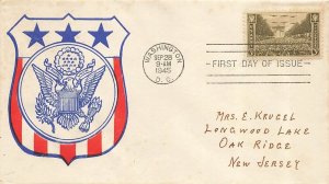 934 3c U.S. ARMY - Poppenger cachet