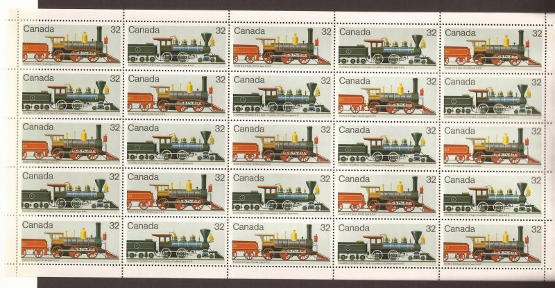 1984 Canada - Sc 1037a - MNH VF - Pane (25) - Field Stock - Locomotives