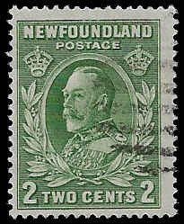 Newfoundland #186 Used LH; 2c King George V (1932)