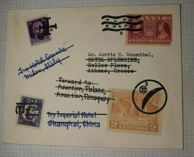 Worldwide Courtesy Cancel Forwarded Postal Marking Philatelic Creation Cover 