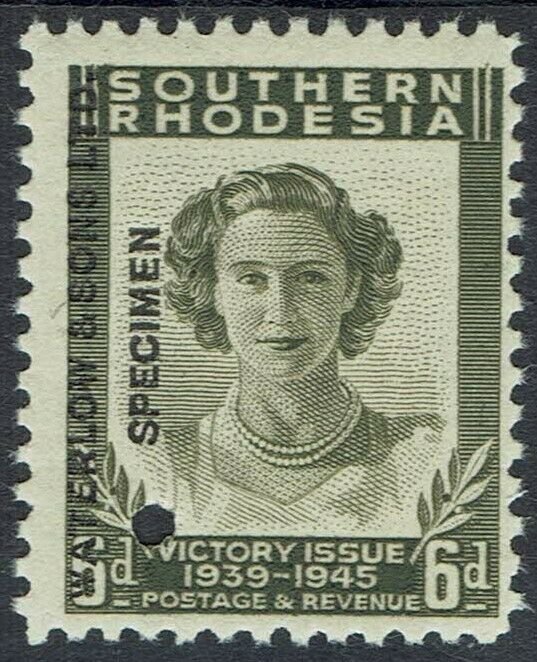 SOUTHERN RHODESIA 1947 ROYAL VISIT 6D WATERLOW PRINTER'S SPECIMEN MNH **