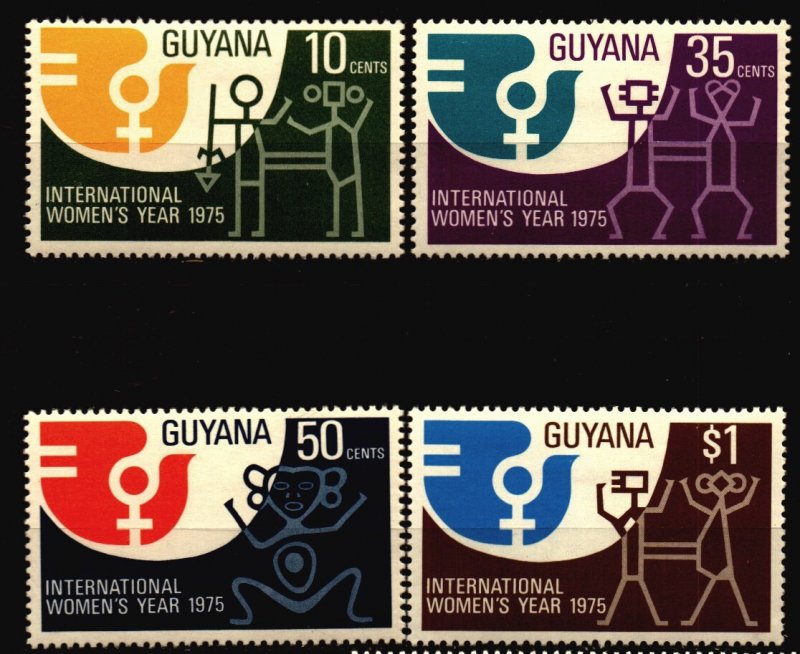 Guyana Unused Hinged Scott 218 - 221