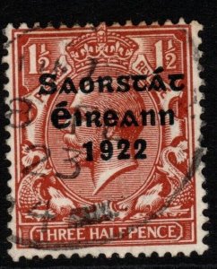 IRELAND SG54 1922 1½d RED-BROWN FINE USED