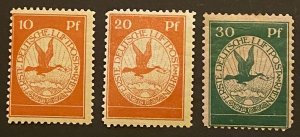 [AG] Germany 1912 Airmail Mi I-III Mint *Hinged* Mi-CV 75$