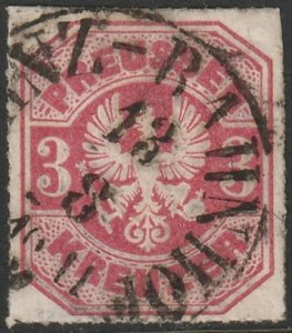 Prussia 1867 Sc 25 used Bahnhof cancel