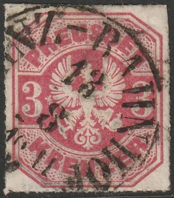 Prussia 1867 Sc 25 used Bahnhof cancel