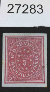 US STAMPS  CSA #61X2 UNUSED PROVISIONAL NASHVILLE **FAKE BY UPHAM** LOT #27283