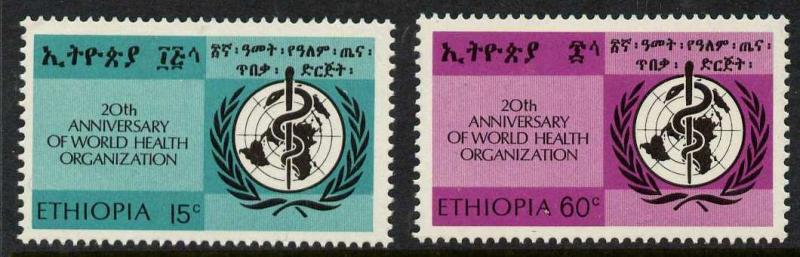 Ethiopia 508-9 MNH WHO, Map