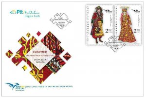 TURKEY / 2019 - (FDC) EUROMED (MEDITERRANEAN COSTUMES), MNH, Mi: 4530/4531 