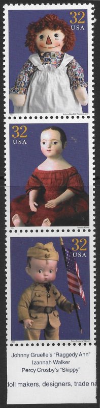 US #3151c,h,m  MNH Classic American Dolls.  Great stamps.