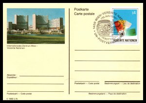 UN Vienna UX3 Postal Card FDC U/A VF