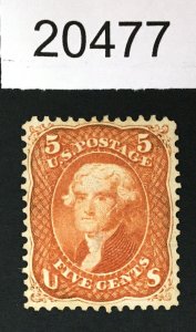 MOMEN: US STAMPS # 75 RED BROWN UNUSED NO GUM FAULTY $2,000 LOT # 20477