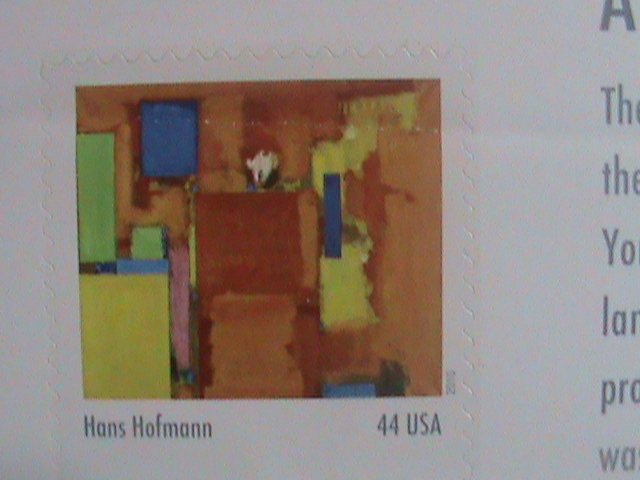 ​UNITED STATES-2010 SC#4444  ABSTRACT EXPRESSIONISTS-PAINTING-MNH S/S SHEET VF