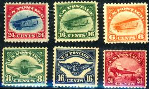 U.S. #C1-6 MINT F-VF OG LH 