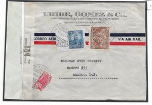 Medellin, Colombia to Mexico City, Mexico 1942 Balboa Censor Tape (C5225)