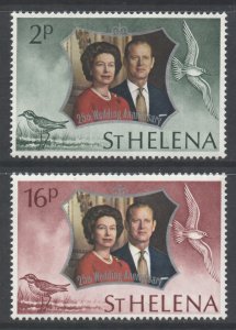 Saint Helena Scott 271/272 - SG289/290, 1972 Silver Wedding Set MNH**