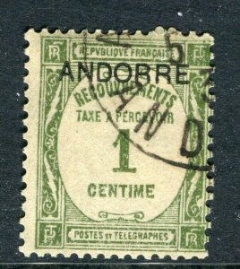 ANDORRA; 1930s early postage due fine used 1c. value