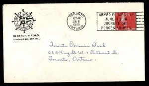 Canada cover-Webb's #EN79- id5-used 4c QEII-postal stationery-Toronto,On...