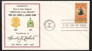 1967 National Grange Sc 1323 Vermont Grange 1st cachet