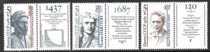 RUSSIA USSR 1987 SCIENTISTS Set Each with Label Sc 5600-5602 MNH