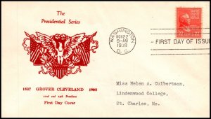 Scott 827 22 Cents Cleveland Mayne's FDC Addressed Planty 827-55