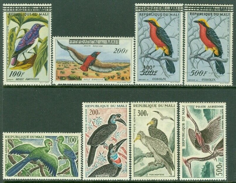 EDW1949SELL : MALI 1960-65 Scott #C5-8, 25-28 Birds. Cplt sets VF MOG LH Cat $73