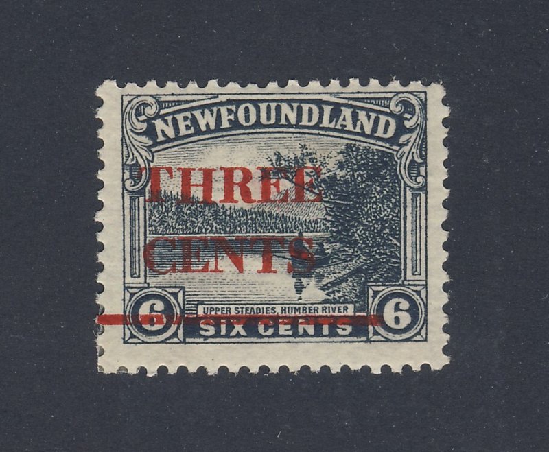 Newfoundland OP MH stamp #160iii-3c/6c C /T Off-Center Guide Value = $50-$100.00