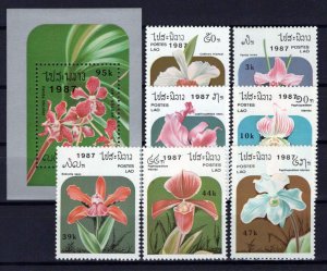 Laos 796-796F MNH Orchids Flowers Plants Nature ZAYIX 0224S0250