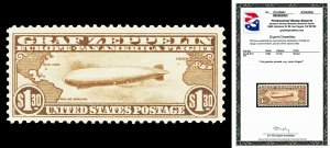 Scott C14 1930 $1.30 Graf Zeppelin Airmail Mint VF NH with PSE CERT
