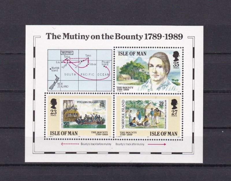 SA24c Isle of Man 1989 200th Anniv Mutiny on the Bounty mint minisheet