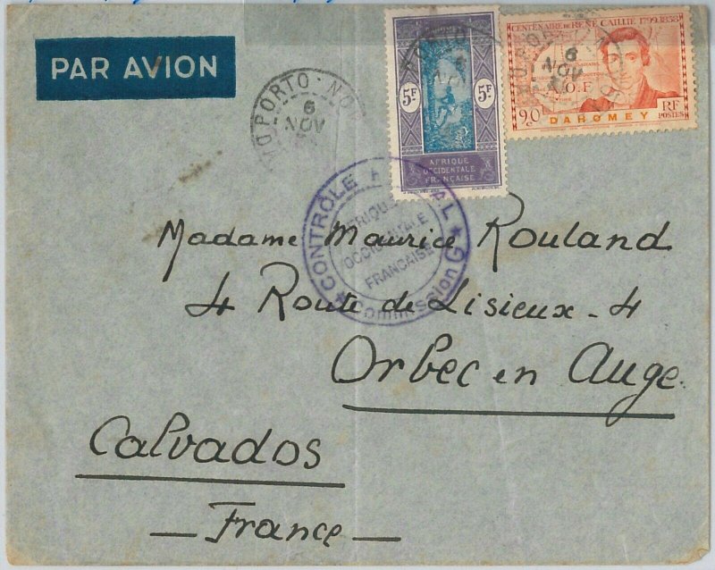 56549  -  DAHOMEY - POSTAL HISTORY - Airmail COVER to  FRANCE  1939