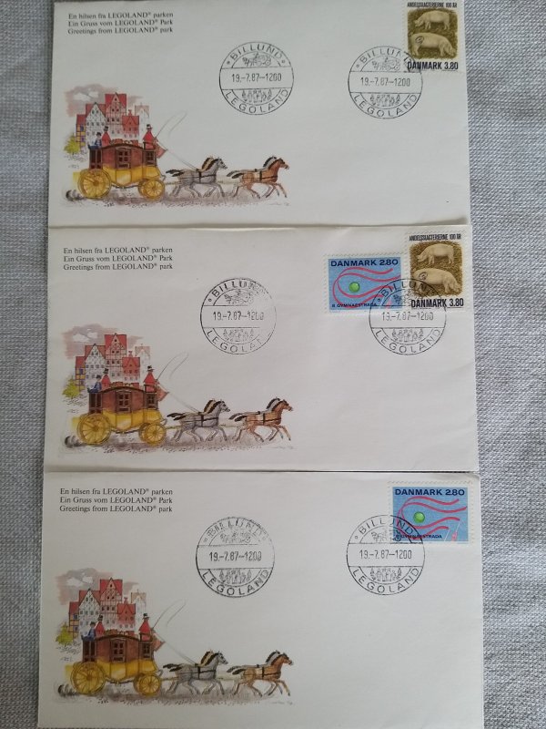 Denmark 1987 3 FDC Legoland