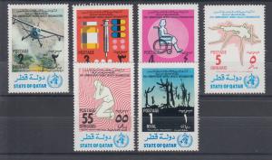 Qatar Sc 341-346 MNH. 1973 W.H.O. issue cplt, VF