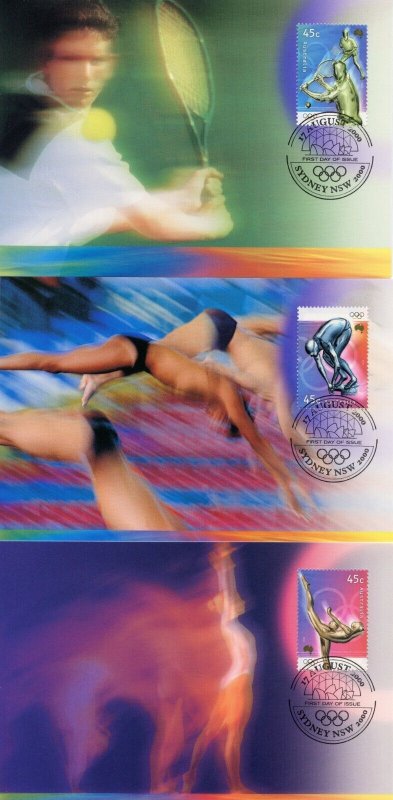 AUSTRALIA 2000 SYDNEY OLYMPIC GAMES 9 MAXIMUM CARDS FIRST DAY CANCELED 