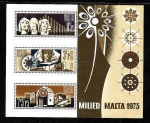 Malta-Sc#B15a- id6-unused NH semi-postal sheet-1973-