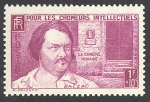 France Sc# B88A MH 1940 1fr+10c Honore de Balzac