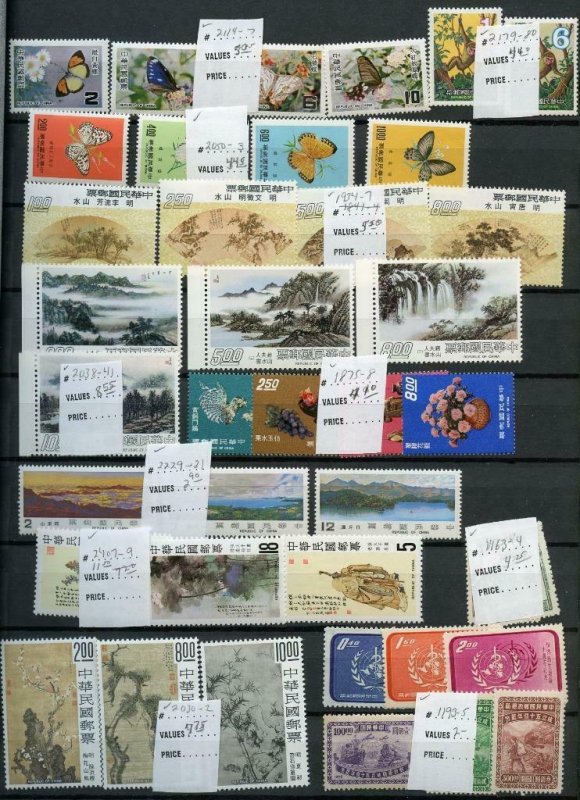 SELECTION OF REPUBLIC OF CHINA STAMPS AND S/S MINT NH IN STOCKBOOK AS SHOWN 