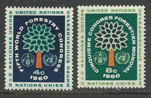 UN-NY # 81-82   Forestry   (2)  Mint NH