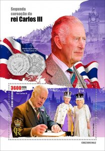 GUINEA BISSAU - 2023 - King Charles III - Perf Souv Sheet - Mint Never Hinged