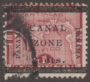 EDSROOM-21817 Canal Zone 19d Used 1906 Top Value Panama Reading Up & Down CV$90