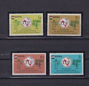 SA12b Ghana 1965 The 100th Anniversary of I.T.U. mint stamps